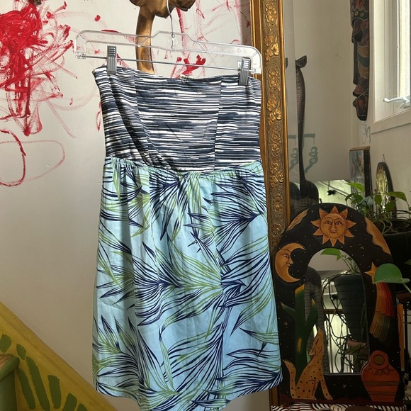 Roxy Blue and White Patterned Mini Summer Dress M - Picture 13 of 16